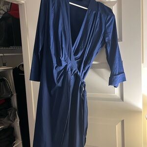 Lafayette 148 New York Elegant Blue Midi Dress